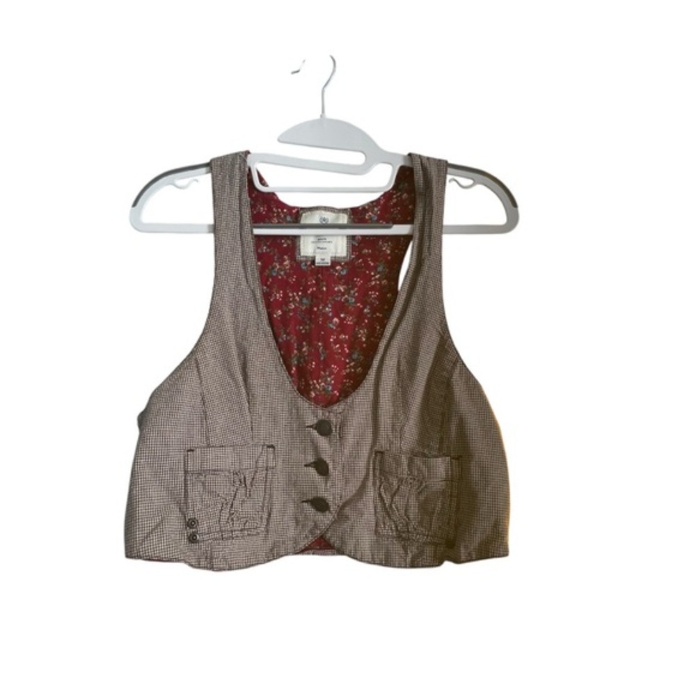 Heritage 1981 Burgundy Floral Vest with Blue Highlights Size M